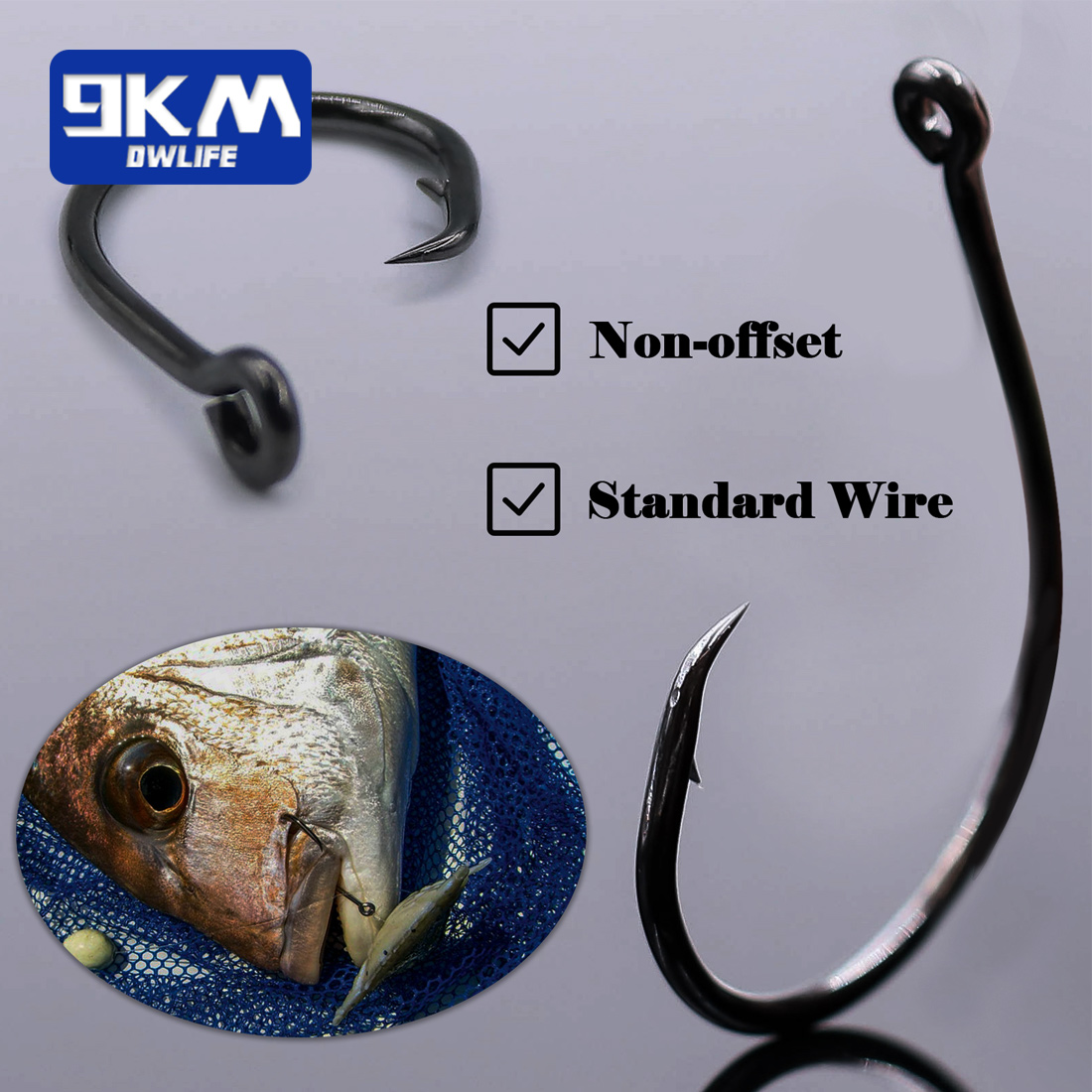 9KM 25-50 piezas de anzuelos c - Fishing Hook Offset reseña y precio