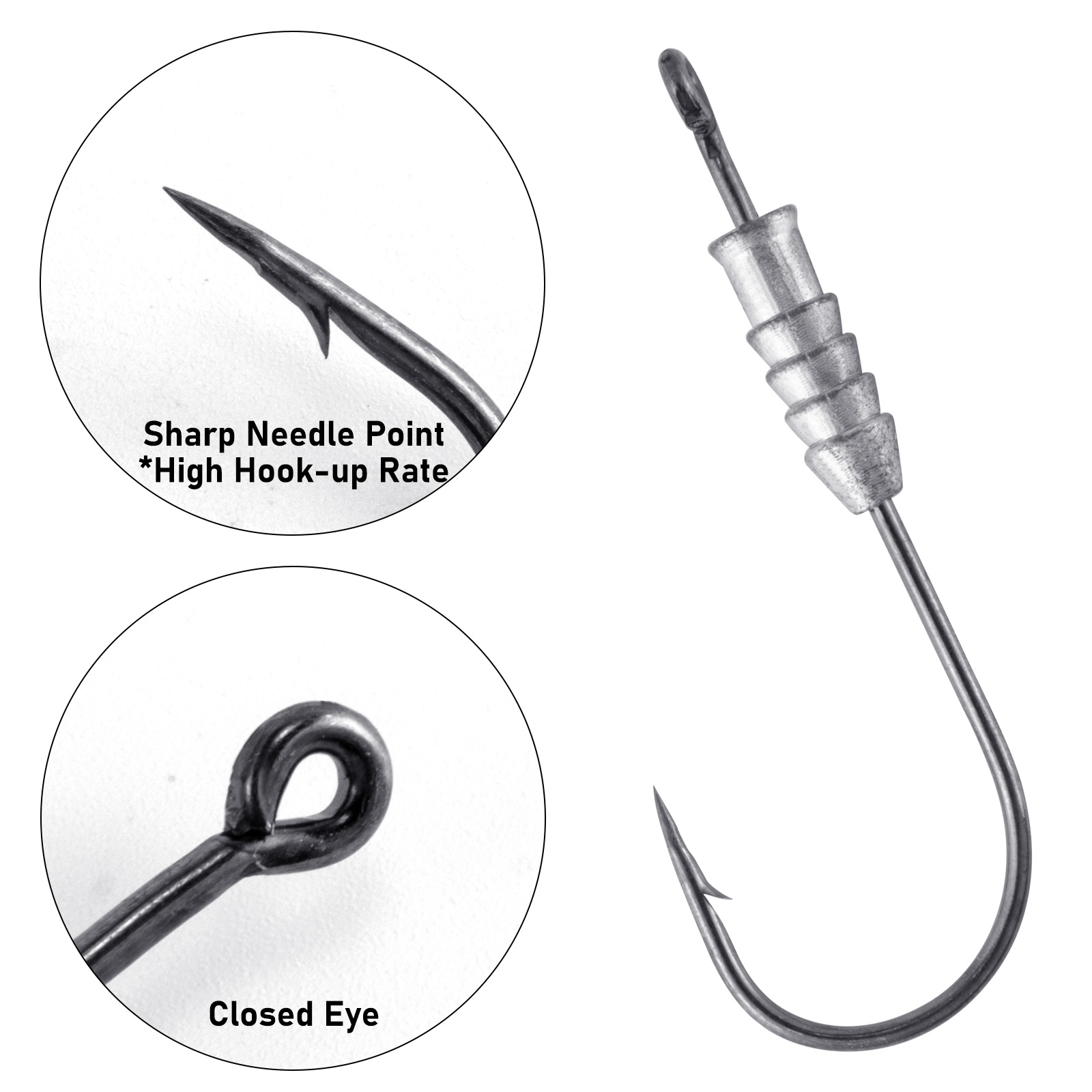 Ganchos de gusano ponderados p - Fishing Hook Offset reseña y precio
