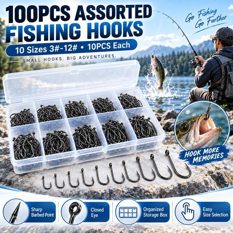 Juego de 100 anzuelos de pesca - Fishing Hook Assortment reseña y precio
